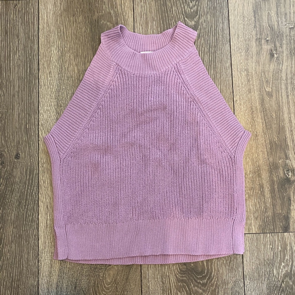 Wilfred Aritzia High Neck Halter Sweater Knit Tank Top Women’s Size S